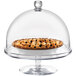 A pie in a glass dome on a Cal-Mil polycarbonate pedestal cake stand.