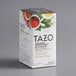 A white Tazo tea box with a white label.