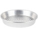 An American Metalcraft heavy weight silver aluminum pizza pan with perforations.