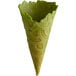 A green Konery waffle cone with a green pattern.