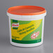 A white container of Knorr Shrimp Bouillon Base with a green and yellow label.