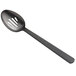 An American Metalcraft hammered black slotted serving spoon with a handle.