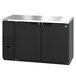 A black Hoshizaki back bar refrigerator with two doors and two drawers.