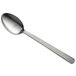 An American Metalcraft hammered black serving spoon with a silver handle.