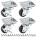 A set of Avantco plate casters with swivel wheels and mounting hardware.