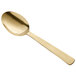 An American Metalcraft hammered gold vintage serving spoon with a handle.