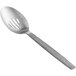 An American Metalcraft stainless steel slotted spoon with a wavy handle.