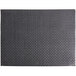 A black woven vinyl rectangle placemat with a basketweave pattern in black and white.