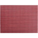 A red woven vinyl rectangle Front of the House Metroweave placemat.