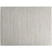 A silver basketweave woven vinyl rectangle placemat with black lines.