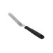 An OXO Good Grips baking/icing spatula with a black handle and silver blade.