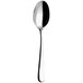 A Sola stainless steel serving spoon with a shiny silver handle.