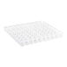 An Avantco white plastic tray with 10 lanes of holes for bottles.