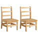 Two Jonti-Craft wooden Children's Ladderback chairs with wooden slats.