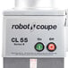 A Robot Coupe CL55 food processor with a pusher attachment.
