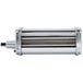 A silver KitchenAid pasta cutter attachment with stainless steel cylinders and rods.