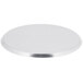 An American Metalcraft heavy weight aluminum pizza pan with a silver edge on a white background.