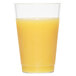 A WNA Comet Classicware clear plastic tumbler filled with orange juice on a white background.
