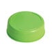 A close-up of a Tablecraft light green plastic lid for squeeze bottles with a 63 mm opening.