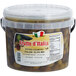 A white pail of Frutto d'Italia pitted Italian olives with a label.