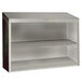 An Advance Tabco stainless steel wall cabinet with two shelves.