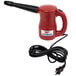 A red XPOWER high velocity electric duster and blower with a black cord.
