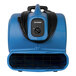 An XPOWER blue air mover with a black telescopic handle and wheels.