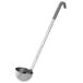 A Vollrath stainless steel ladle with a gray Kool-Touch handle.