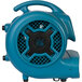 A blue XPOWER air mover with a black fan and handle.