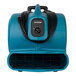 A blue XPOWER air mover with a black wire.