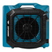 An XPOWER blue and black low profile air mover with a fan.