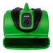 A close up of a green XPOWER air mover with a black cord.