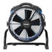 A blue and black XPOWER FC-300 portable air circulator fan on a stand.