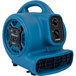 A blue XPOWER air blower with black knobs on the front.