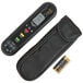 A black Taylor digital infrared thermometer with a case and a battery.
