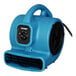 A blue XPOWER air blower with a black handle and cord.