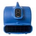 A blue XPOWER air blower with a black filter cover.