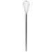 A Thunder Group stainless steel piano whisk with a long metal pole on a white background.