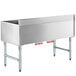 A large stainless steel Regency underbar ice bin with bottle holders and a cold plate.