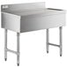 A large stainless steel Regency underbar drainboard on a counter.