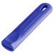A blue rectangular silicone sleeve with a hole for a handle.
