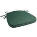 A Lancaster Table & Seating Hunter Green Chiavari Chair Cushion with Ties.