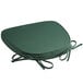 A Lancaster Table & Seating Hunter Green Chiavari chair cushion with ties.