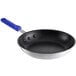 A Choice aluminum non-stick frying pan with a blue handle.
