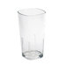 A clear plastic Front of the House Drinkwise Mod dessert shot glass with a square top.