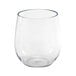 A clear Front of the House Drinkwise stemless wine glass.