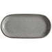 A rectangular granite gray stoneware platter with a speckled pattern.