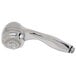 A Zurn chrome plated hand held shower head with a handle.