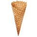 A close-up of a Keebler waffle cone full of ice cream.