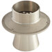A Zurn polished nickel bronze strainer with a hole in the center.